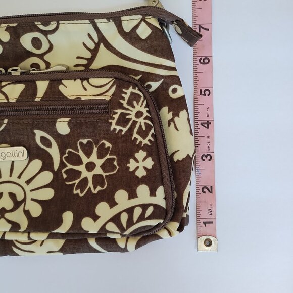 Baggallini Brown & Cream Floral Crossbody Purse Adjustable Strap - Picture 3 of 16